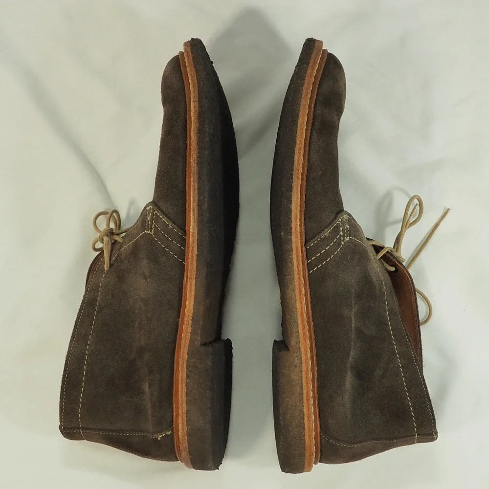 Allen Edmonds Chukka Boots 10.5 Brown Leather Suede Desert Crepe Sole USA Made